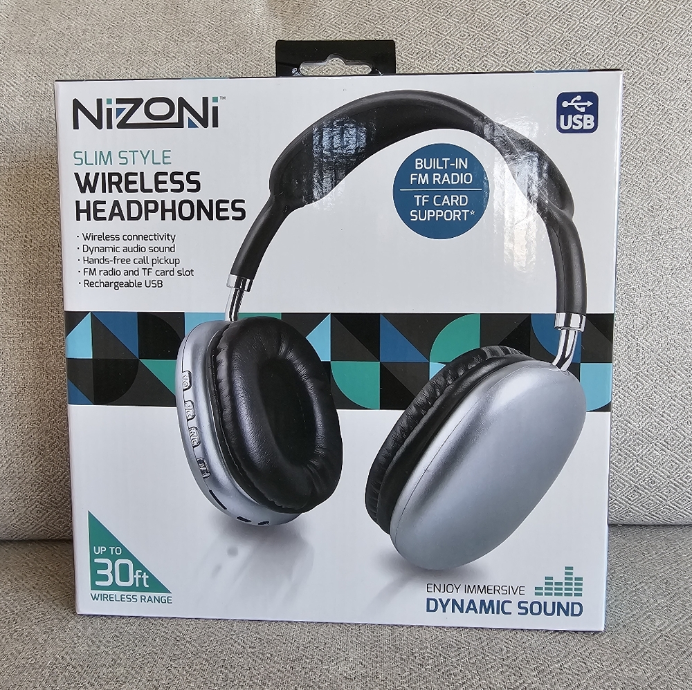 Nizoni Wireless Headphones Silver